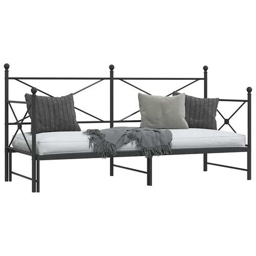 Daybed med udtræk uden madras 80x200 cm stål sort