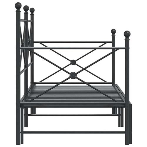 Daybed med udtræk uden madras 80x200 cm stål sort