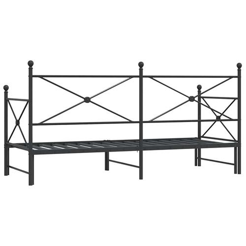 Daybed med udtræk uden madras 80x200 cm stål sort