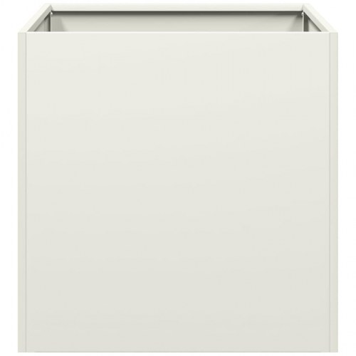 Plantekasse 40×40×40 cm i koldvalset stål - hvid