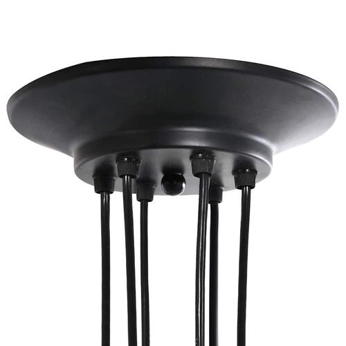 Pendellampe med 6 lampeholdere E27 metal sort