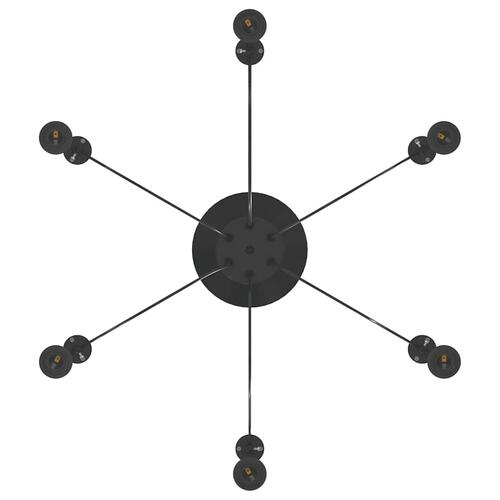 Pendellampe med 6 lampeholdere E27 metal sort
