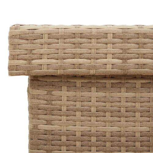Opbevaringsboks med hjul 110x55x73 cm polyrattan beige