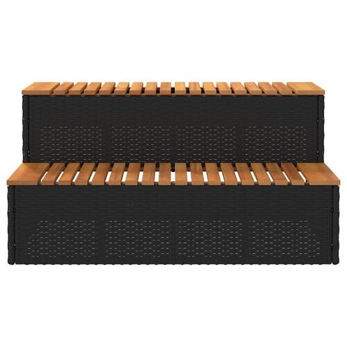 Spakant 100x50x50,5 cm polyrattan og massivt akacietræ sort