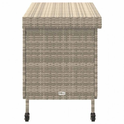Opbevaringsboks med hjul i polyrattan 110×55×73 cm - lysegrå