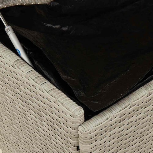 Opbevaringsboks med hjul i polyrattan 110×55×73 cm - lysegrå