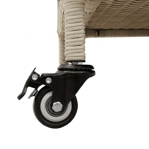 Opbevaringsboks med hjul i polyrattan 110×55×73 cm - lysegrå
