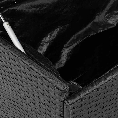 Opbevaringsboks med hjul 110x55x73 cm polyrattan sort