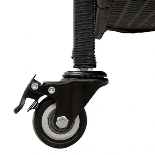 Opbevaringsboks med hjul 110x55x73 cm polyrattan sort