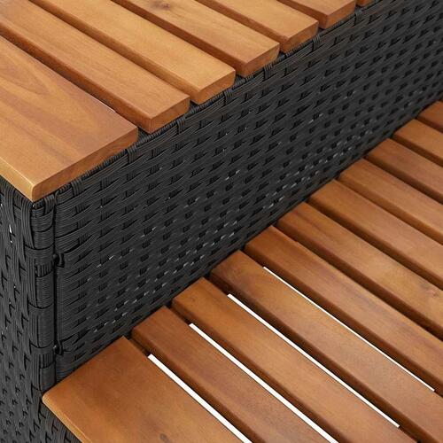 Spakant 50x50x50,5 cm polyrattan og massivt akacietræ sort