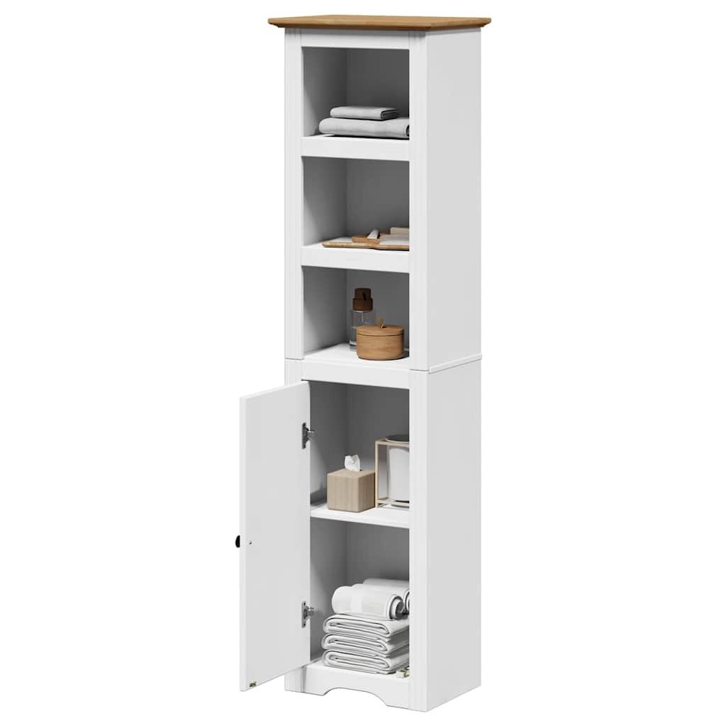Badeværelsesskab BODO 44×30×160 cm - hvid/brun højskab