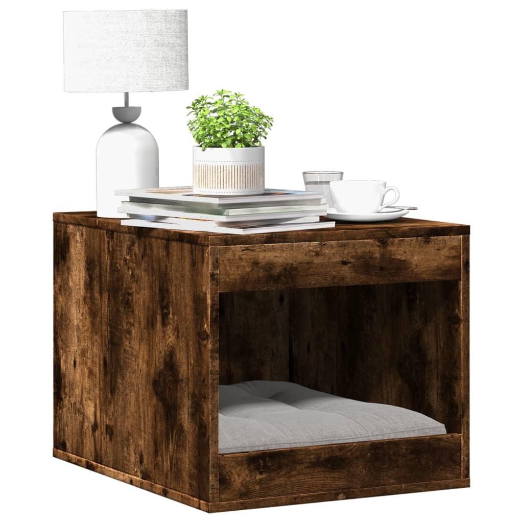 Toiletskjuler kattebakke 47x59x42 cm konstrueret træ røget eg