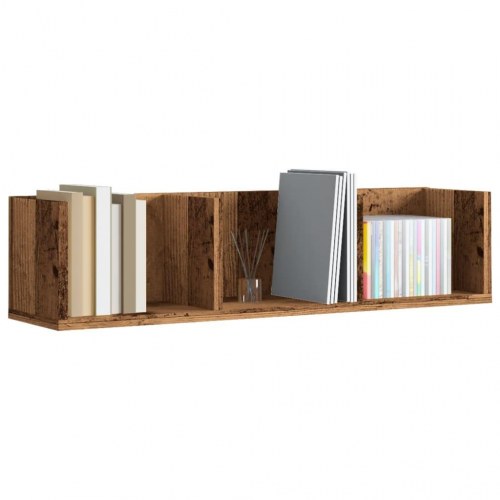 Cd-reol væghylde 75 × 18 × 18 cm i konstrueret træ - antikt træ