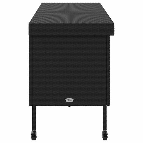 Opbevaringsboks med hjul 160x55x75 cm polyrattan sort