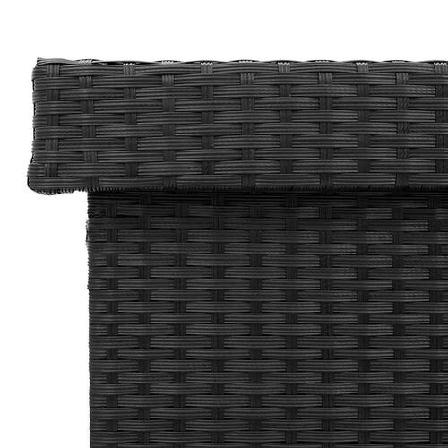 Opbevaringsboks med hjul 160x55x75 cm polyrattan sort