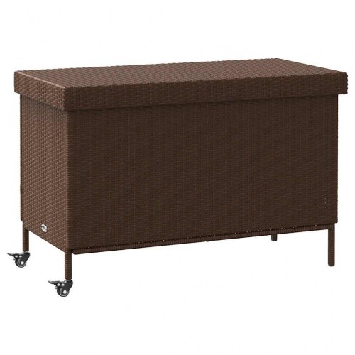 Opbevaringsboks med hjul 110×55×73 cm - polyrattan, brun