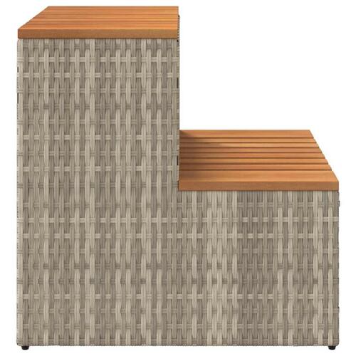 Spakant 50x50x50,5 cm polyrattan og massivt akacietræ lysegrå