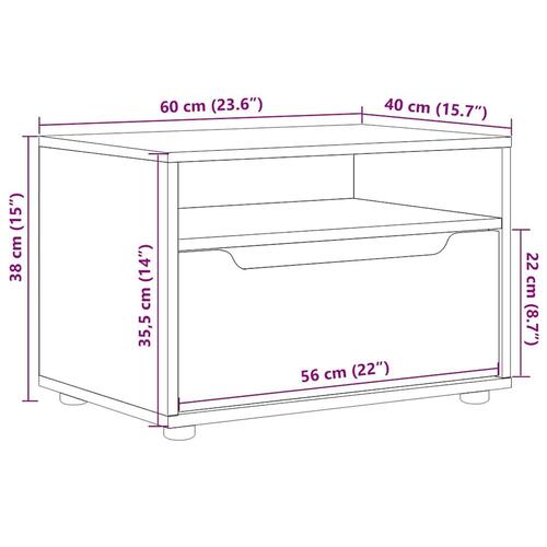 TV-bord VISNES 60x40x38 cm konstrueret træ sonoma-eg