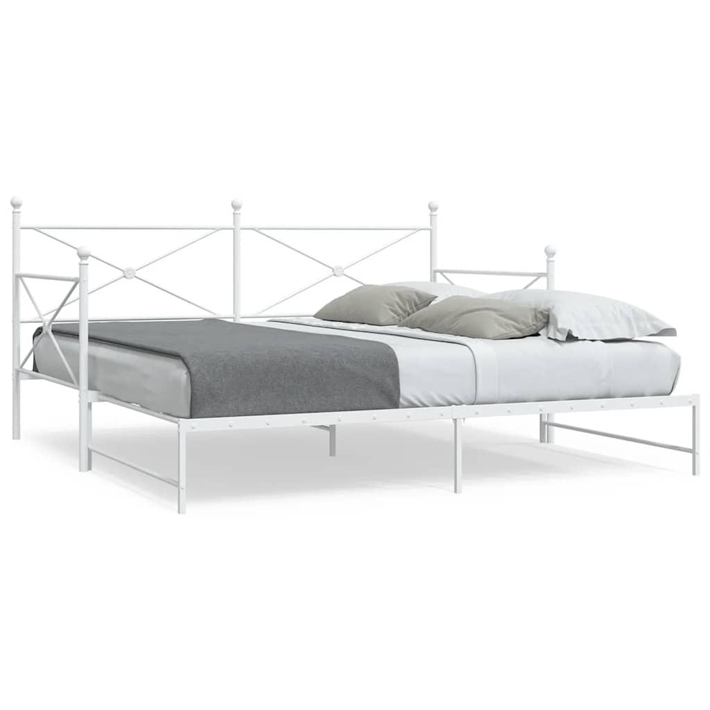 Daybed Med Udtræk Uden Madras 100x200 Cm Stål Hvid