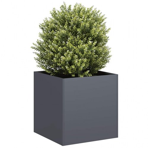 Plantekasse 40×40×40 cm i koldvalset stål - antracitgrå
