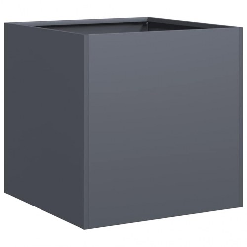 Plantekasse 40×40×40 cm i koldvalset stål - antracitgrå