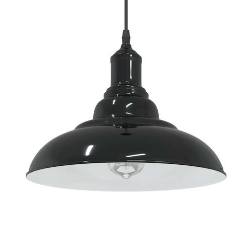 Pendellampe højdejusterbar E27 Ø 31 cm metal glans sort