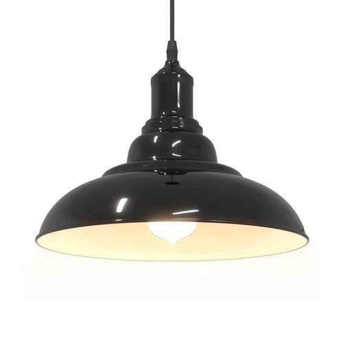 Pendellampe højdejusterbar E27 Ø 31 cm metal glans sort