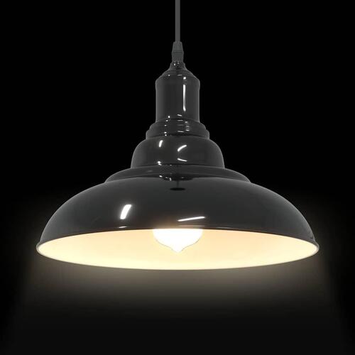 Pendellampe højdejusterbar E27 Ø 31 cm metal glans sort