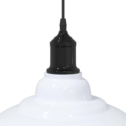 Pendellampe højdejusterbar E27 Ø 31 cm metal glans hvid