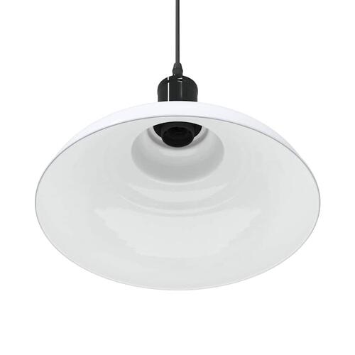 Pendellampe højdejusterbar E27 Ø 31 cm metal glans hvid