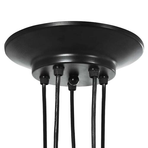 Pendellampe med 5 lampeholdere E27 metal sort