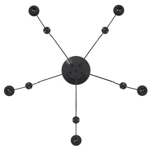 Pendellampe med 5 lampeholdere E27 metal sort
