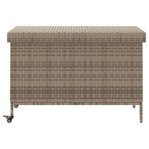 Opbevaringsboks med hjul i polyrattan - 110 × 55 × 73 cm, grå