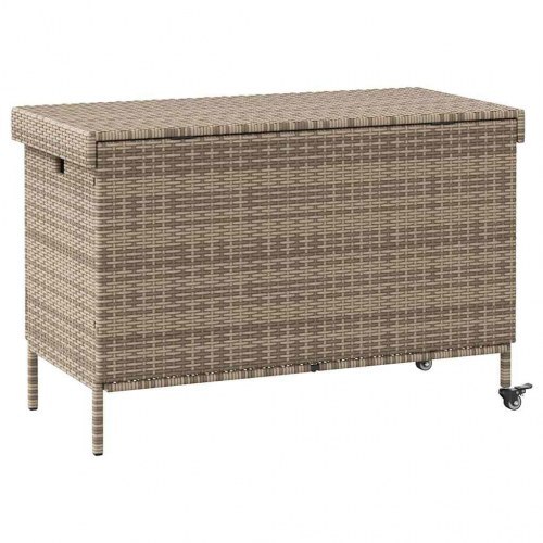 Opbevaringsboks med hjul i polyrattan - 110 × 55 × 73 cm, grå