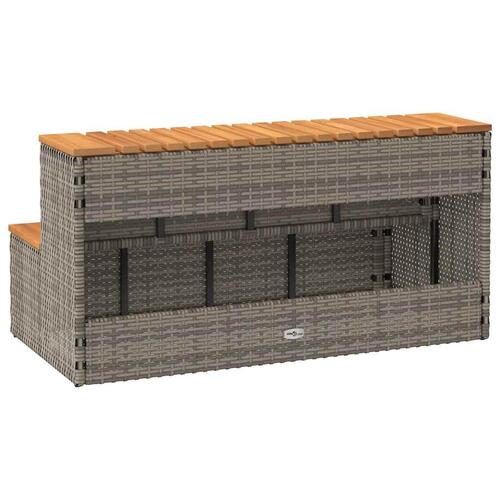 Spakant 100x50x50,5 cm polyrattan og massivt akacietræ grå