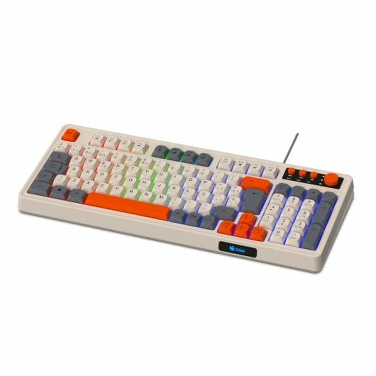 Tastatur Pccom Hvid Spansk Qwerty