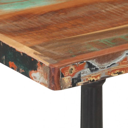 Bistrobord 60 × 60 × 76 cm i massivt genbrugstræ med støbejernsfod