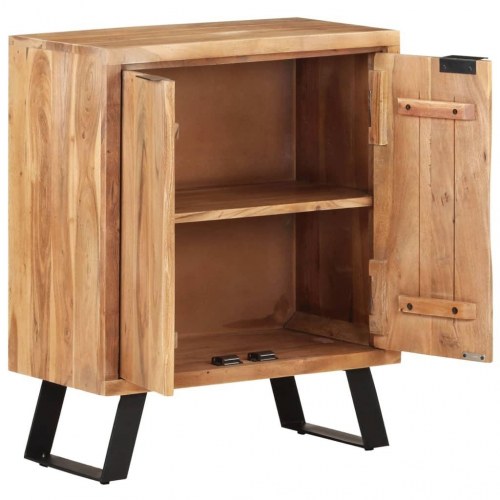 Skænk 60x36x76 cm massivt akacietræ med naturlige kanter