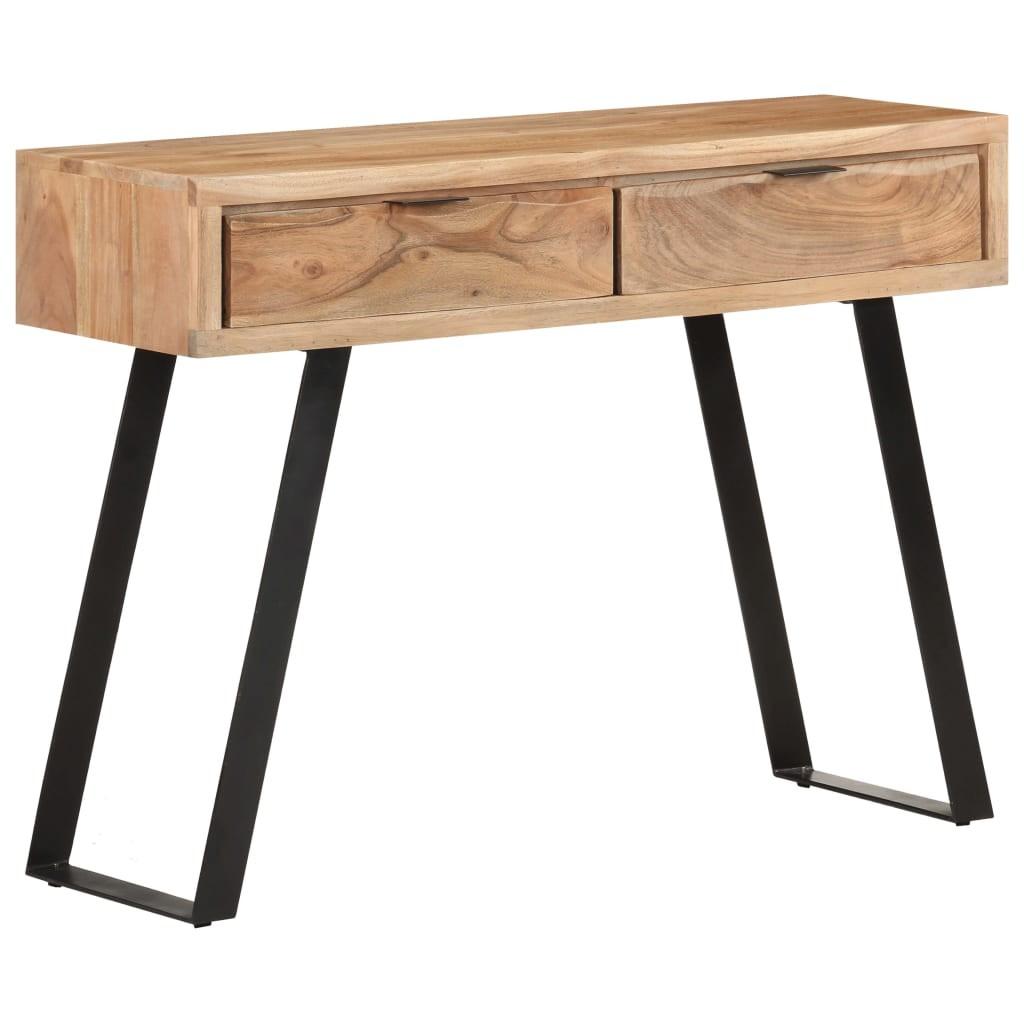 Konsolbord 100x35x76 Cm Massivt Akacietræ Med Naturlige Kanter