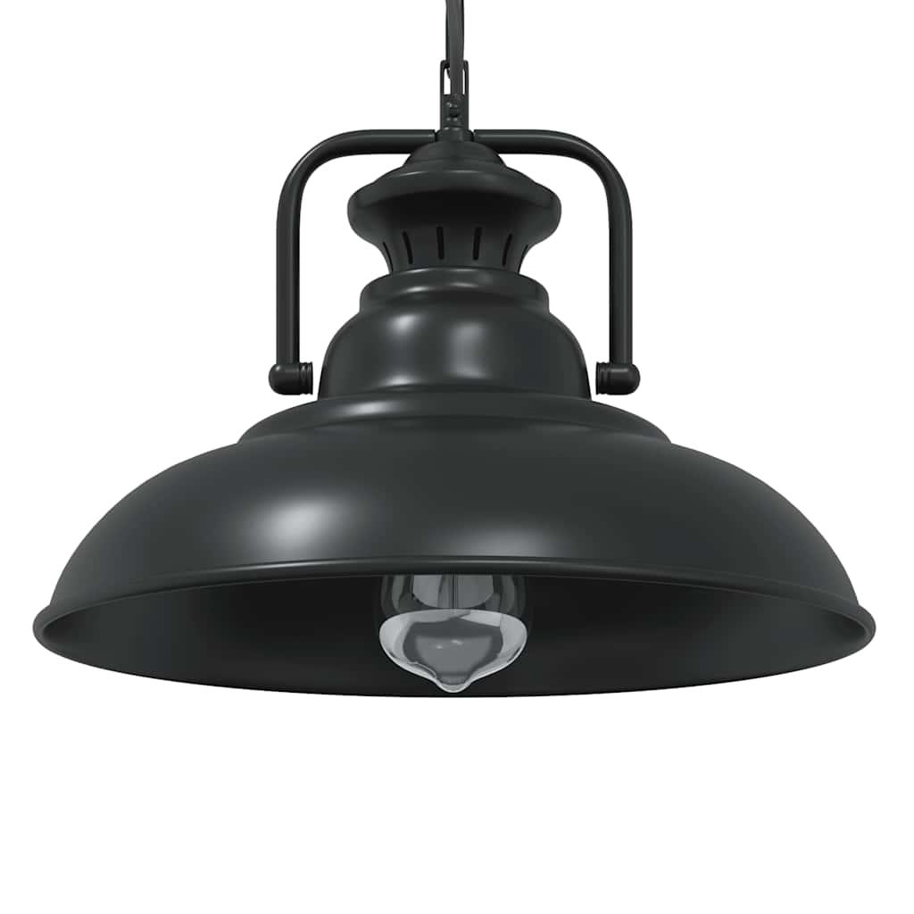 Pendellampe E27 Ø 31 cm i jern - sort vintage loftlampe