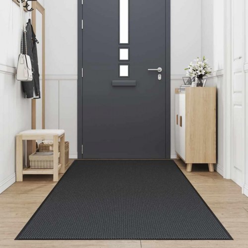 Dørmåtte - sort 115 × 400 cm, stor skridsikker indgangsmåtte
