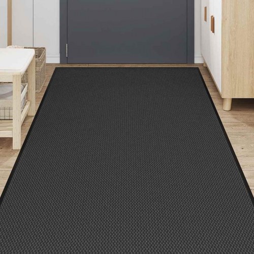 Dørmåtte - sort 115 × 400 cm, stor skridsikker indgangsmåtte