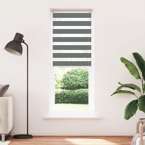 Zebragardin - mørkegrå 80×230 cm, stofbredde 75,9 cm, polyester
