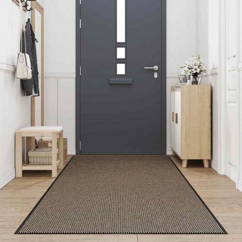 Dørmåtte brun 115×300 cm - stor skridsikker indgangsmåtte i polypropylen