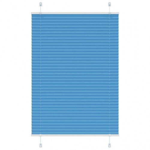 Plisségardin - blå 95×100 cm, stofbredde 94,4 cm, polyester