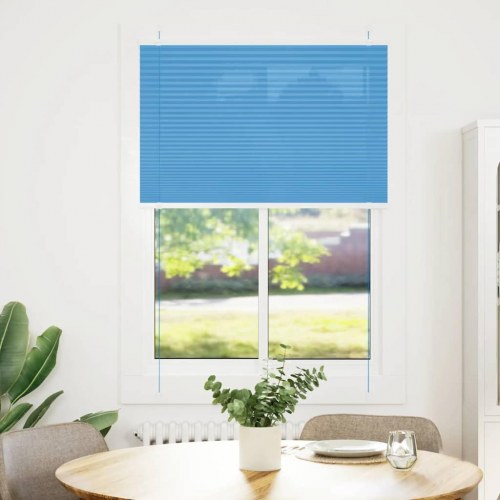 Plisségardin - blå 95×100 cm, stofbredde 94,4 cm, polyester