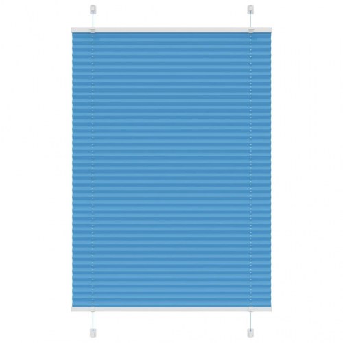 Plisségardin - blå 85×100 cm, stofbredde 84,4 cm, polyester