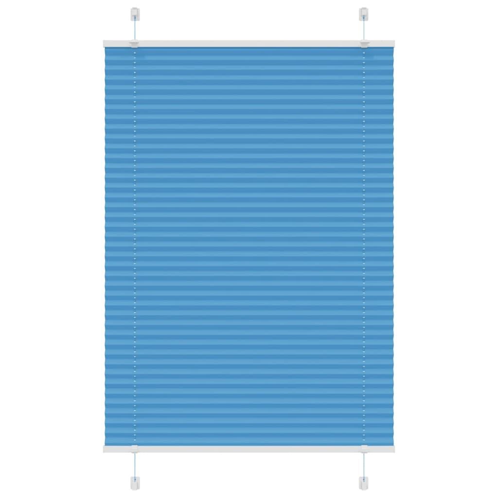 Plisségardin Blå 85x100 cm Stofbredde 84,4 cm Polyester