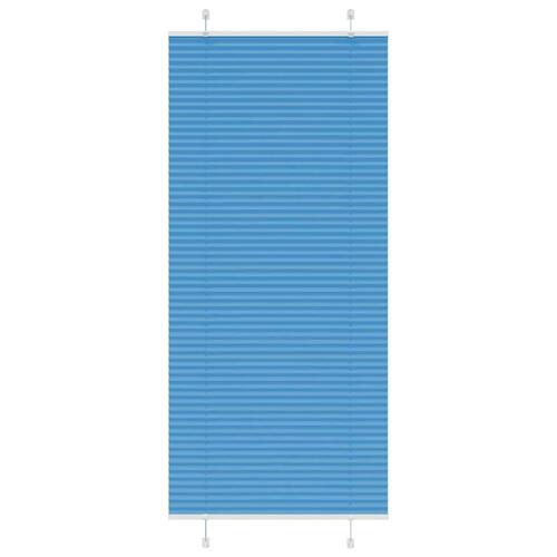 Plisségardin Blå 100x200 cm Stofbredde 99,4 cm Polyester