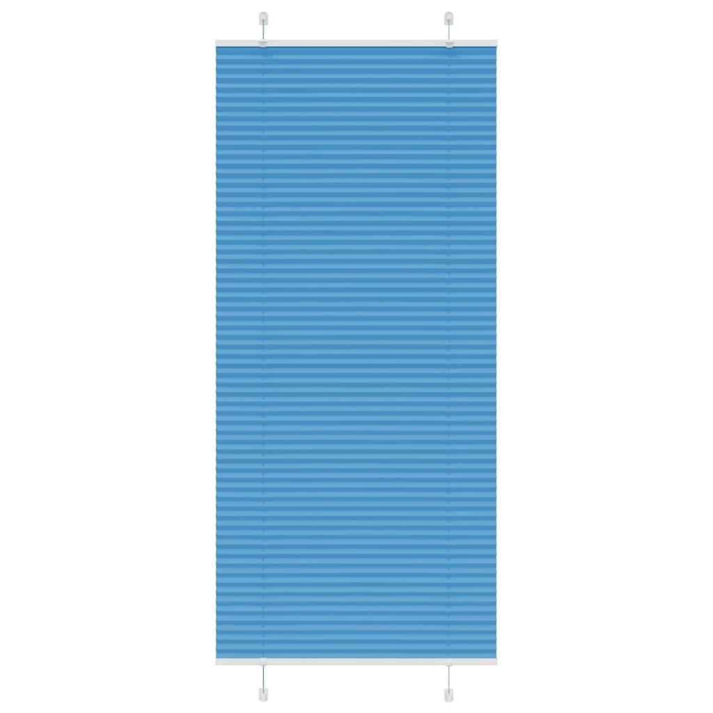 Plisségardin Blå 100x200 cm Stofbredde 99,4 cm Polyester